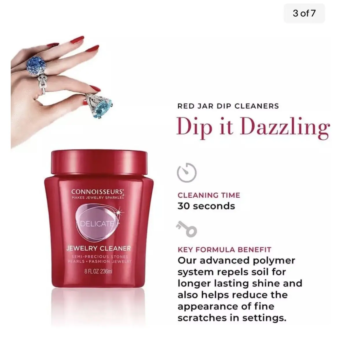 Connoisseurs Delicate Jewellery Cleaner for Plated Jewellery Semi-Precious Delicate Stones Pearls Opals Turquoise Coral Onyx