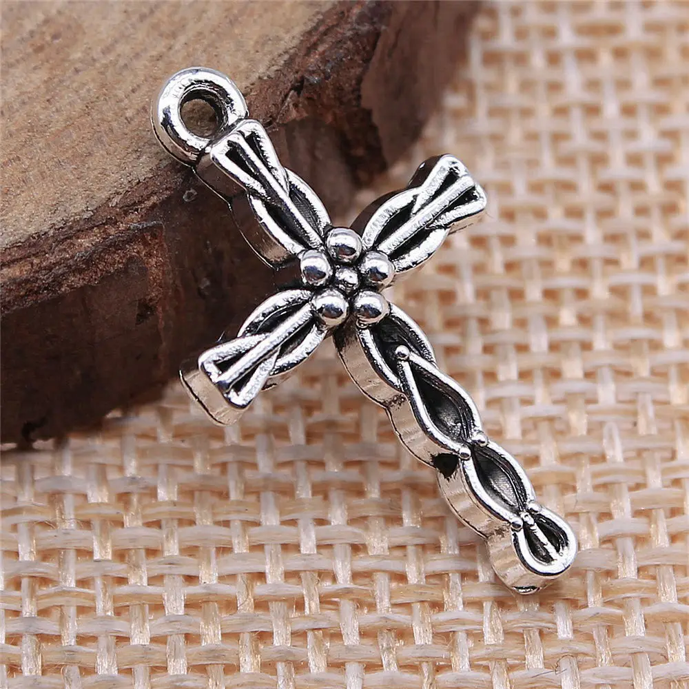 Phone Pendant Cross Charms Jewelry Making 24x13mm 10pcs