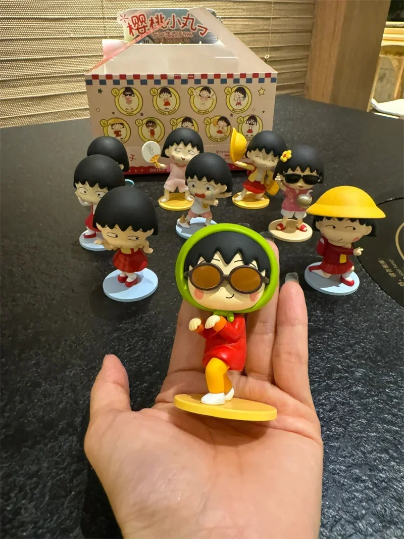 Hot Original Cherry Maruko-chan Naughty And Cute Series Toys  Action Figure Model Gift Cute Friends Festival Gifts Limited