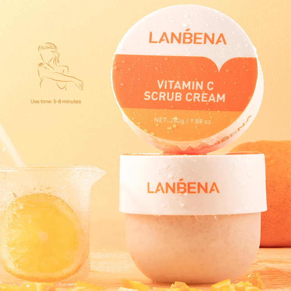 LANBENA Exfoliating Body Scrub Vitamin C Brighten Skin Vitality Face Peeling Whitening Soft And Smooth Bodys Scrub Cosm280getics