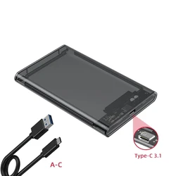 UTHAI TM05 Type-C Transparent Box HDD Enclosure 3.1 Notebook 2.5 Inch SSD Solid State Mechanical Mobile Hard Disk Box USB3.1