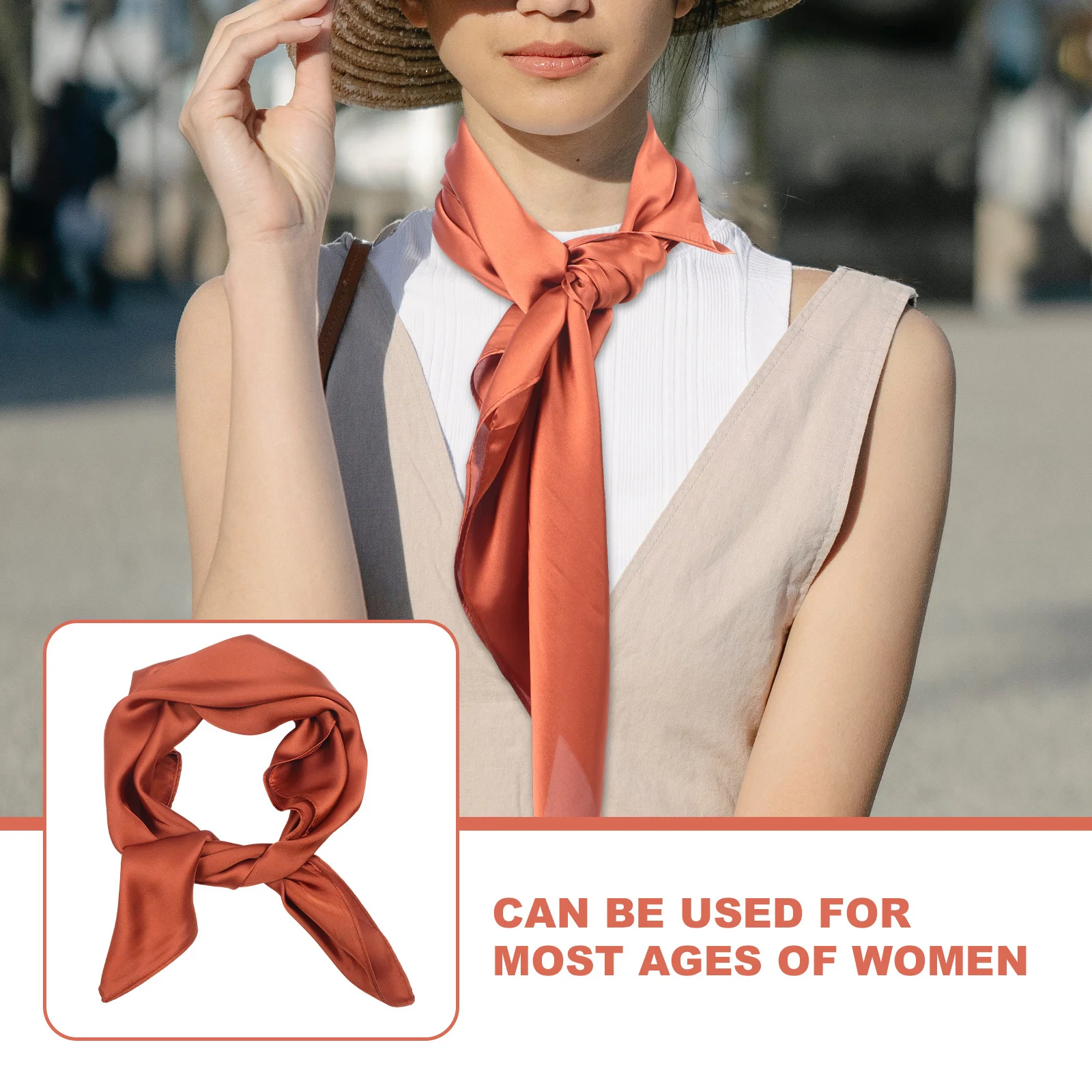 

Solid Color Neck Silk Scarf for Women Simple Elegant Lightweight Soft Neckerchief Suitable for Daily Wear Parties Travel Fashion