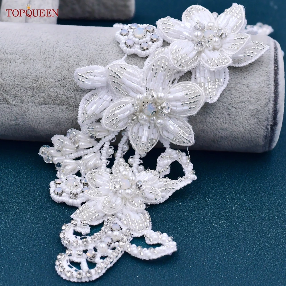 TOPQUEEN S112 Epaulets Shoulder Decorative Jewelry Fashion Temperament Clothes Applique Accessories Daily Handmade Flower Opal