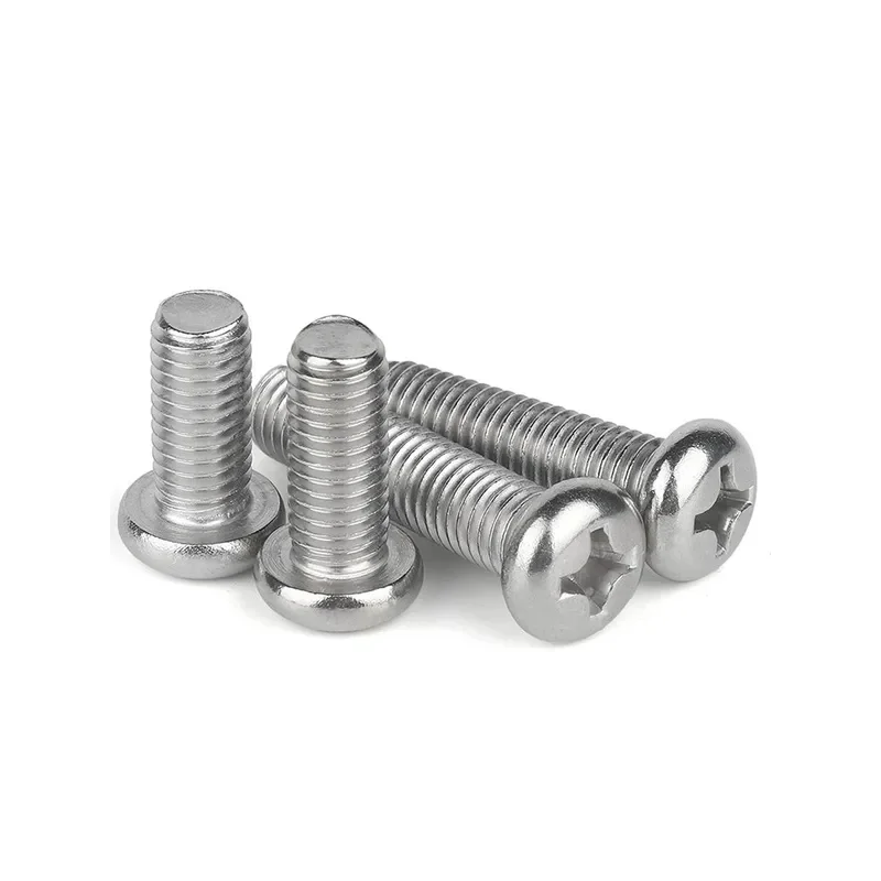

304 Stainless Steel M3.5 Pan Head Phillips Screws / Cross Recessed Round Head Machine Bolts 3.5mm x 4-40mm Full Range