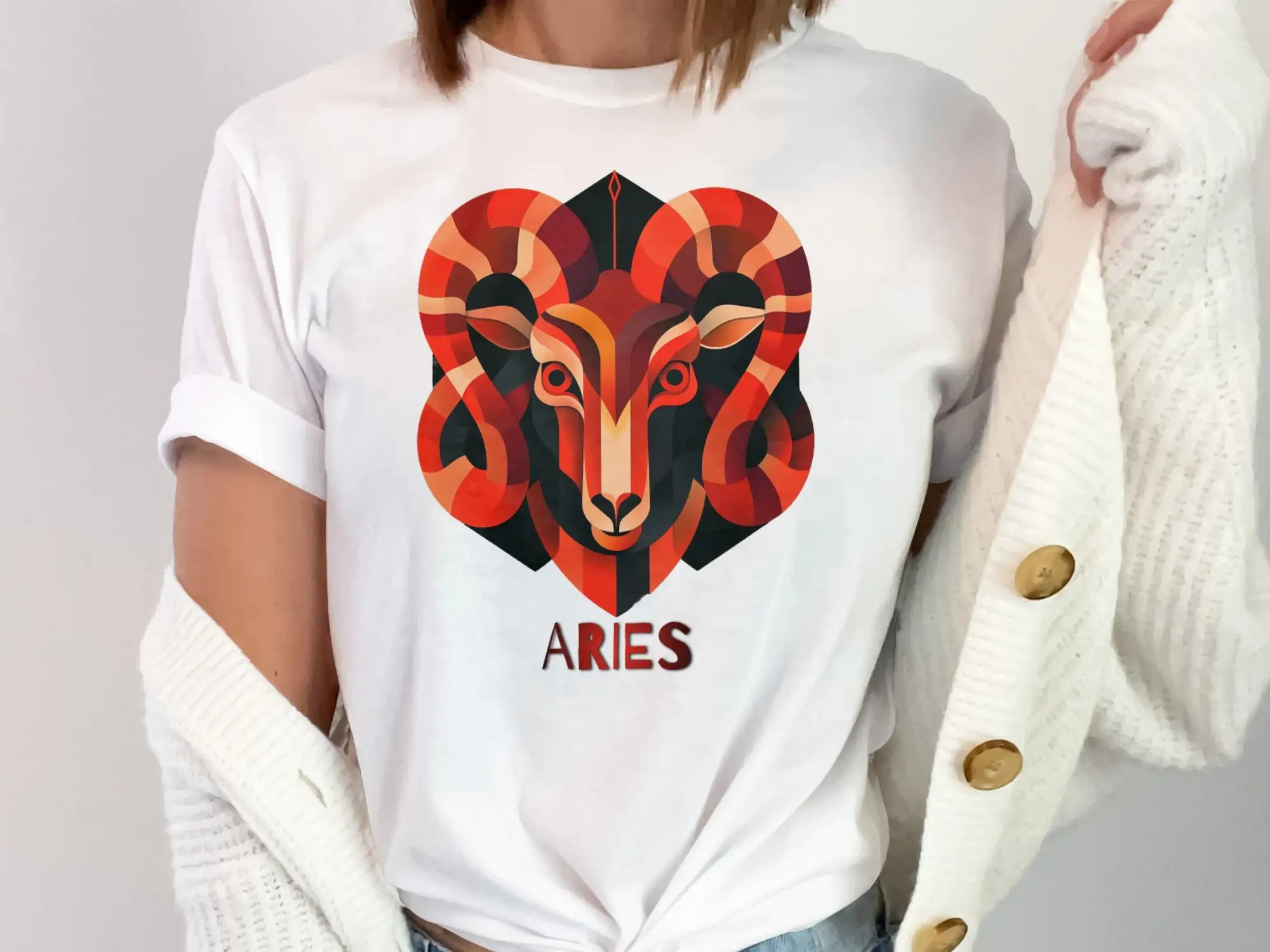 Aries Zodiac Sign T Shirt Bold Design Horoscope Astrological Apparel Lover