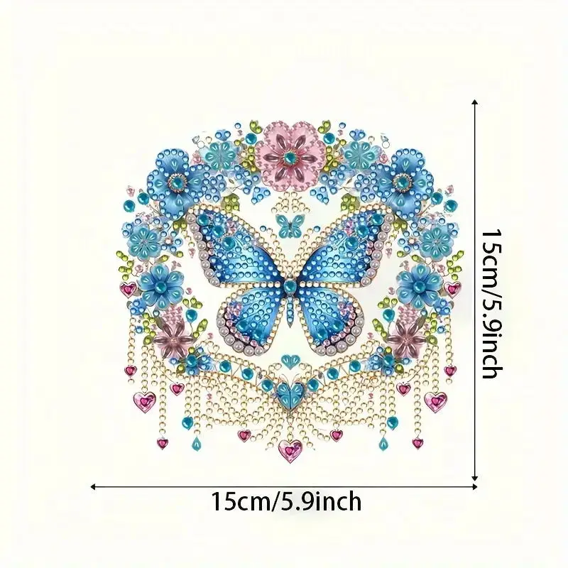 HOMFUN Butterfly Wreath 5D Kit di pittura diamante fai da te-arte di cristallo a forma speciale, decorazione della parete in mosaico acrilico per la