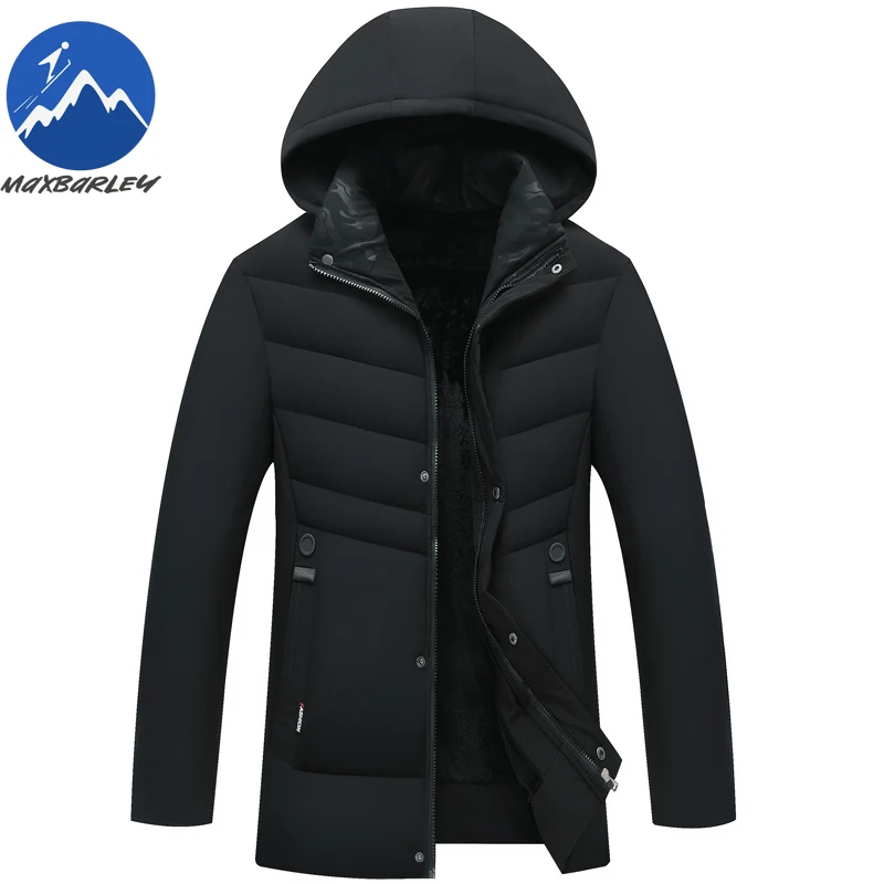 ブランドメンズパッド入りジャケットフード韓国スタイル厚手暖かいキルティングジャケットミッドレングス自己修養軽量冬ロングパーカー