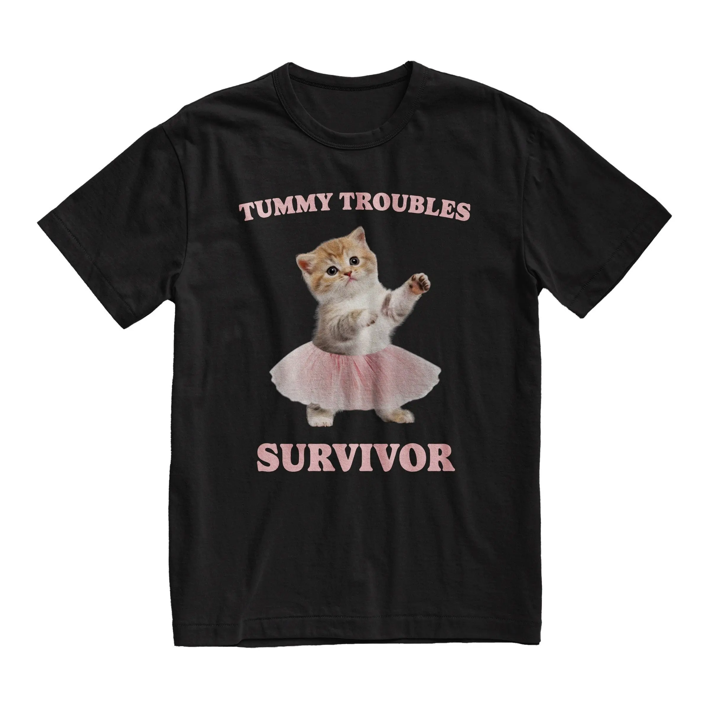 Tummy Troubles Survivor T Shirt Funny CaT Meme Boyfriend Girlfriend