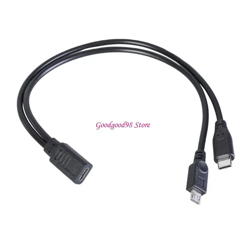 

USB C to MicroUSB and Type C Male Splitter Charging Cable for Charging Two Devices from Port W8EC
