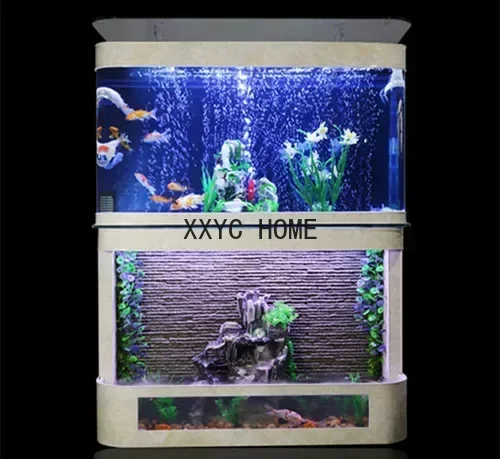 Large Aquarium Medium and Large Amphibious Cylinder Turtle Box Change Water Ecological Glass Landscaping