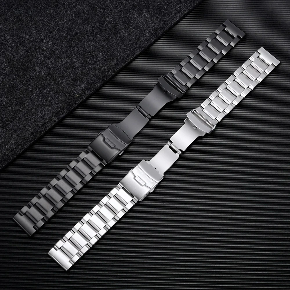 Silver Black Bracelet for Seiko Luxury Solid Stainless Steel Watch Band 18mm 19mm 20mm 21mm 22mm 24mm Belt Men Watch Accessories