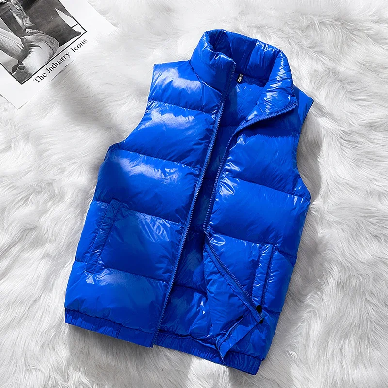 

Mens New Arrived Fashion Slim Winter Men Vest Parkas Cotton Casual Sleeveless Stand Thick Clothes Solid Color Vest Jacket Male