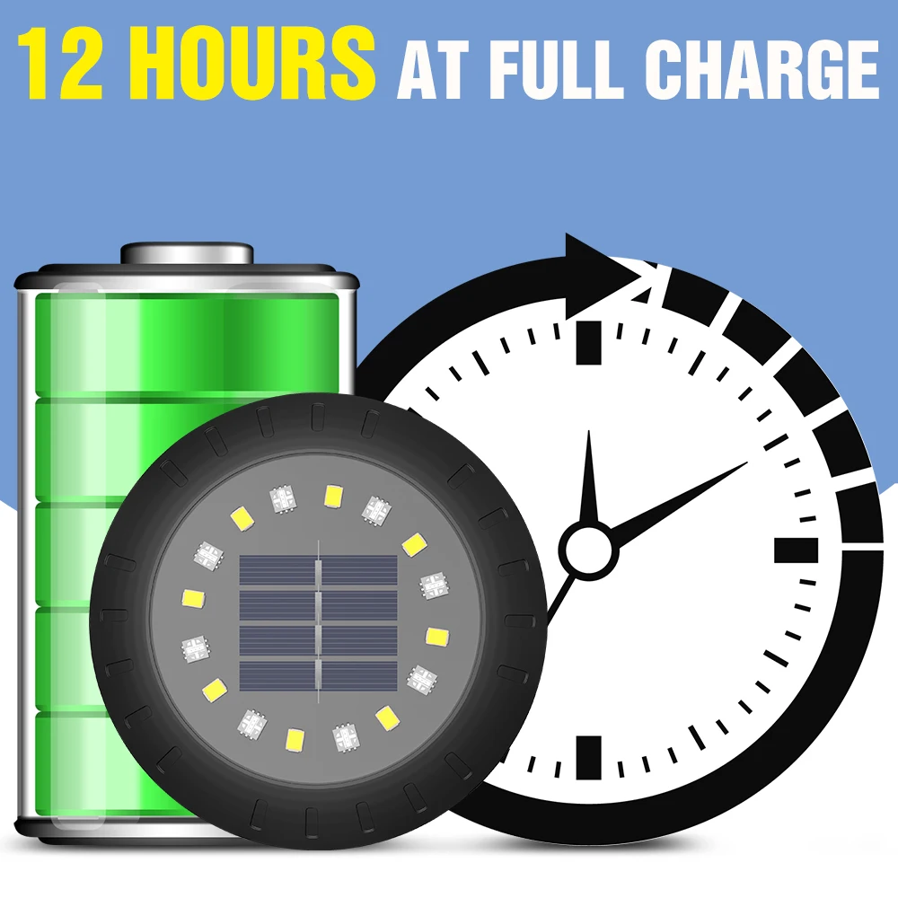 LED Ground Light RGB Solar Lamp 3V Outdoor Buried Bulb Underground Sensing Spotlight Decor Landscape Lighting LED Solar Charging