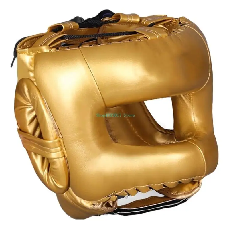 

T3LD PU Leather Training Sparring Headgear Helmets Full Face Kick Boxing Helmets