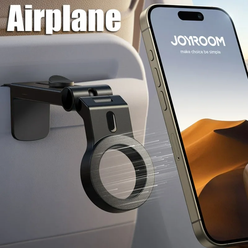 Magnetic Airplane Travel Essentials Phone Holder Universal Foldable Mobile Phone Mount Clip for Plane Chair Back Desk Luggage