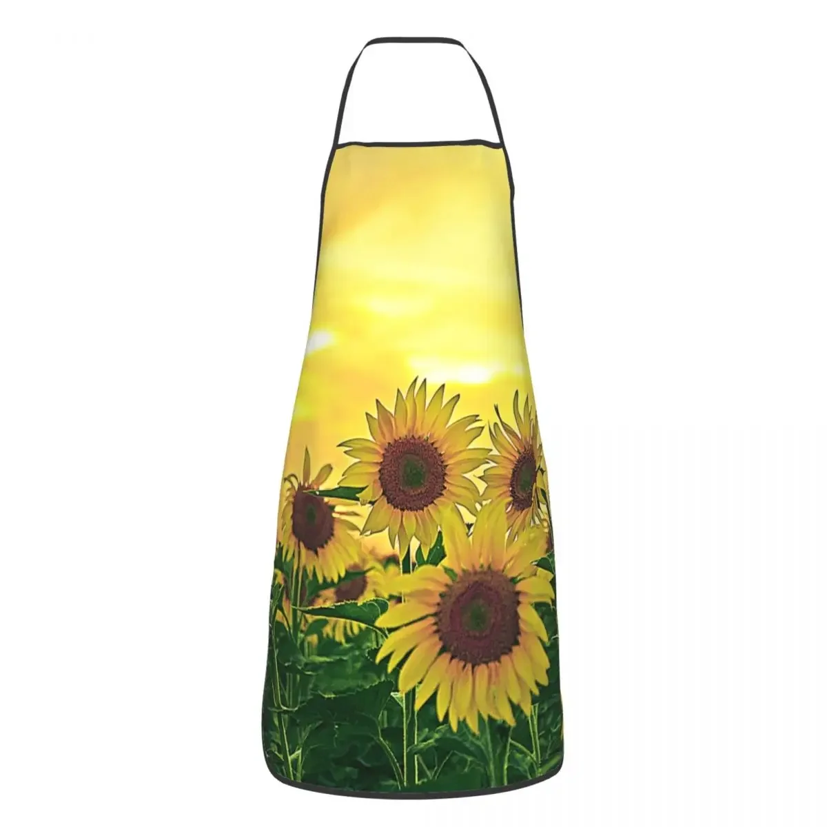 Sunflowers Blaze Apron for Women Men Unisex Bib Helianthus Flowers Kitchen Cooking Tablier Cuisine Chef Gardening