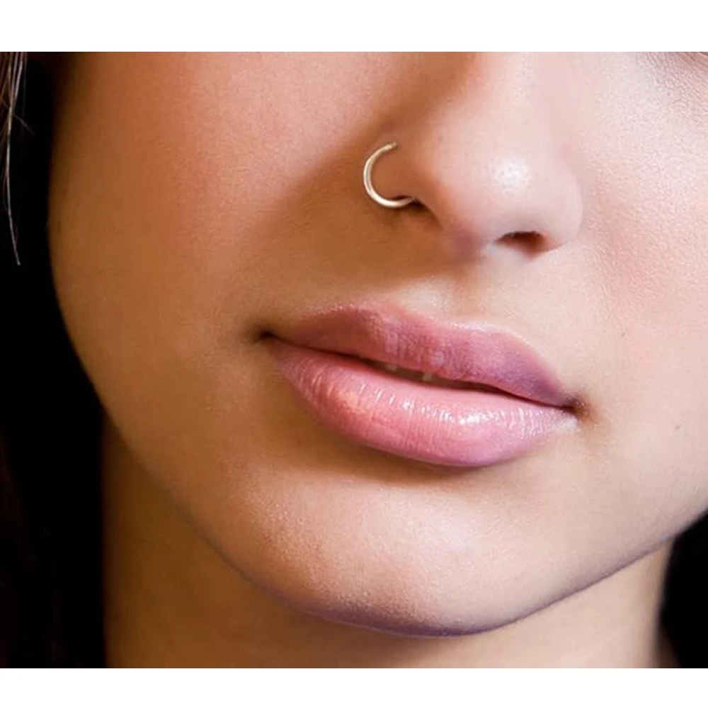 1-6pcs Nose Rings Hoops 20G Surgical Steel Simple Earrings for Tragus Cartilage Snug Ear Septum Eyebrow Lip Piercings 6mm-12mm