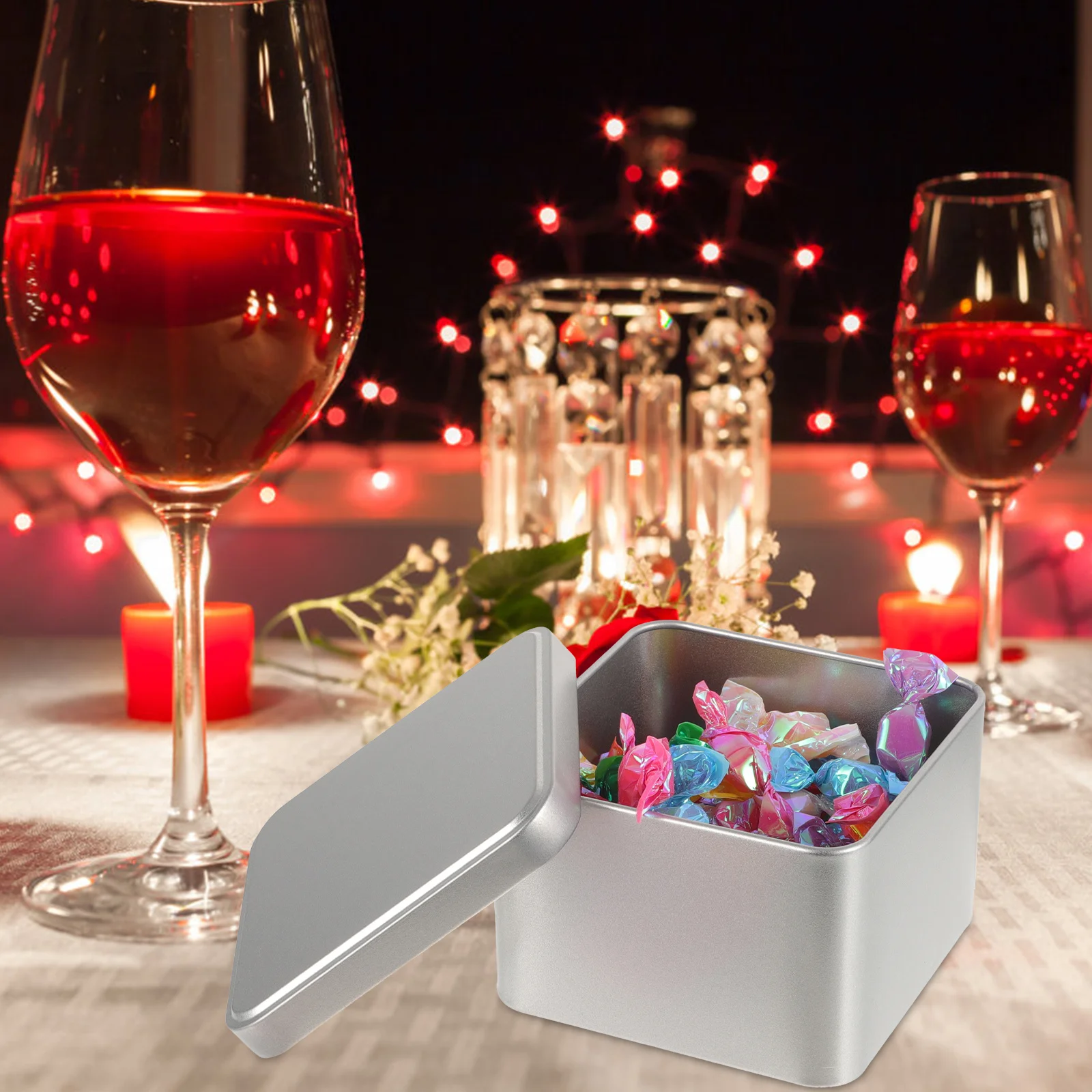 

1 шт., матовая металлическая жестяная коробка, квадратный контейнер для хранения листового чая для черного, зеленого чая Улун, легкая штабелируемая жесть