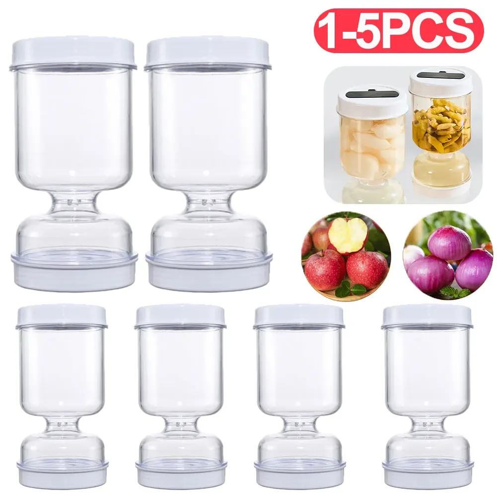 Pickles Jar with Forks Hourglass Olive Cucumber Container Kimchi Organizer Dry and Wet Dispenser Kitchen Juice Separator Tool