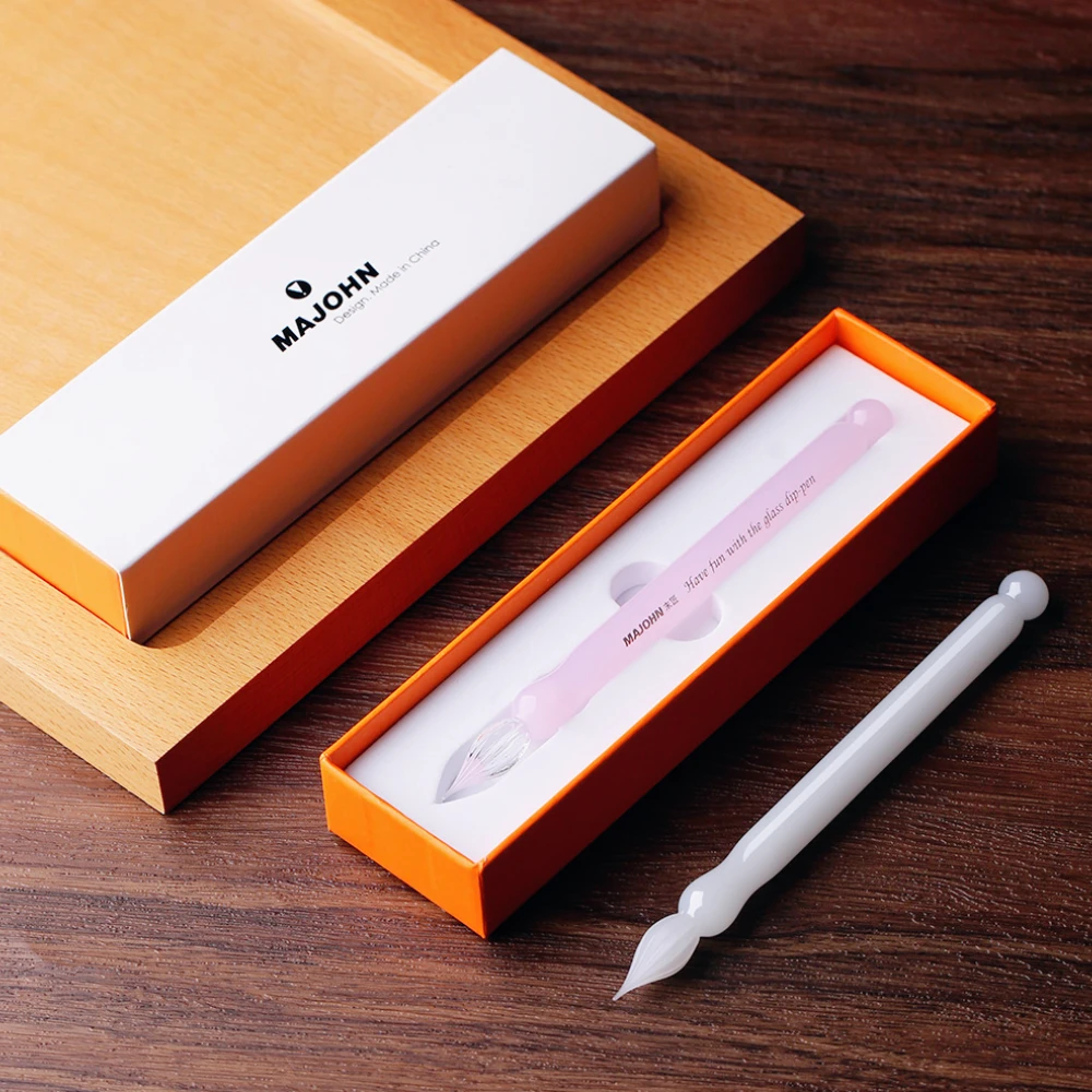 MAJOHN Sakura Snow Mini Short Glass Dip Pen Color Ink Hand Tent Expert Drawing Drawing Drawing Hook Line Flower Body English Pen