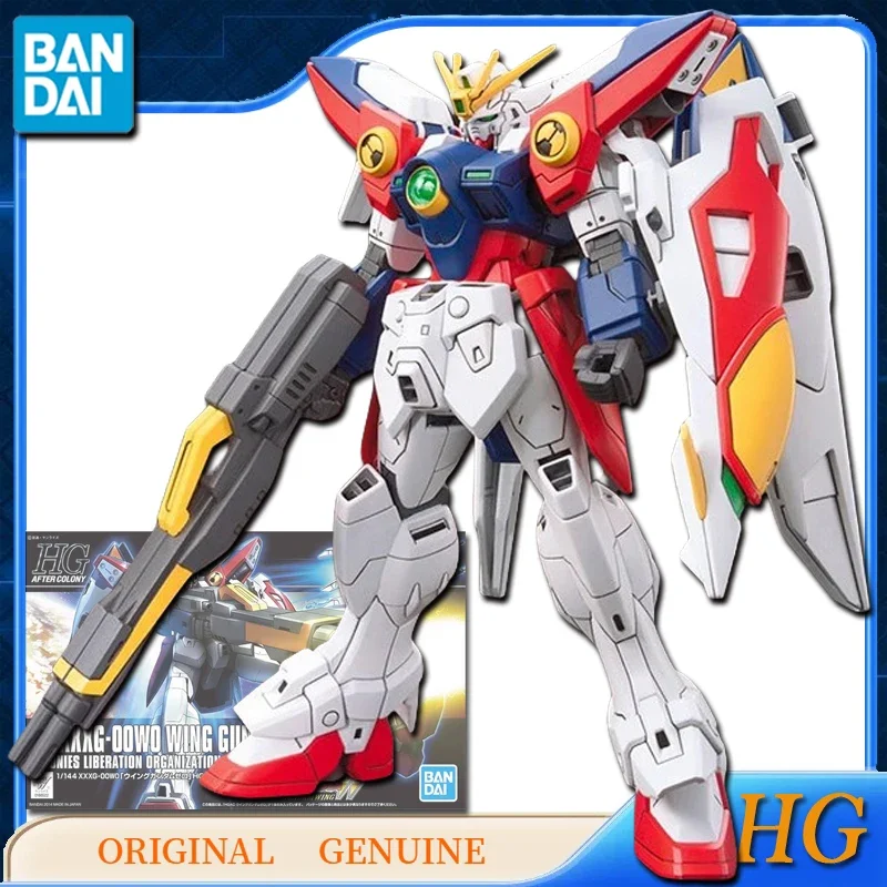 Bandai-Figuras originais do anime genuíno para crianças, WING Gundam ZERO, brinquedos para meninos e meninas, ornamentos modelo colecionáveis, HG XXXG-00W0