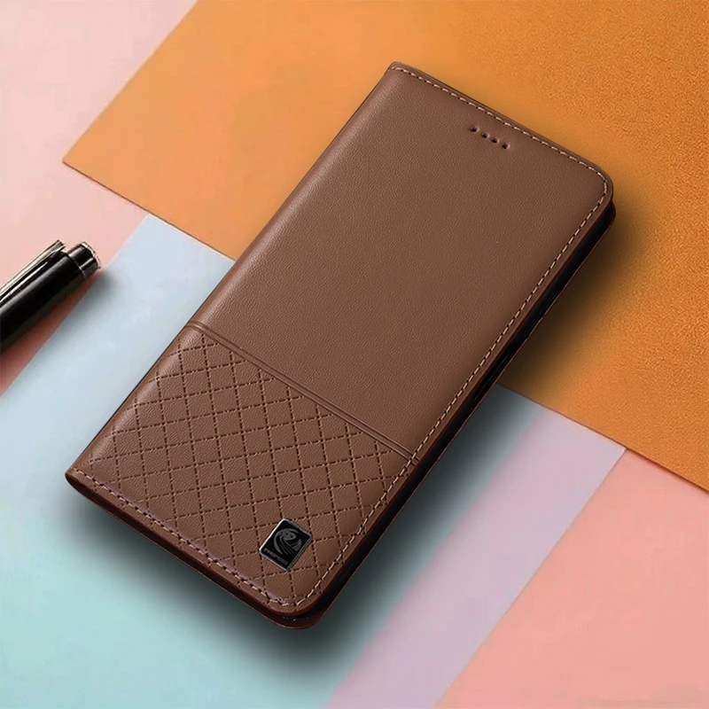 

Genuine Leather Flip Case For ZTE Redmagic 6 6S 7 7S 8 8S 9 9S 10 Pro Plus 5G Phone Cover Cases Napa Inner Grid Scratch Proof