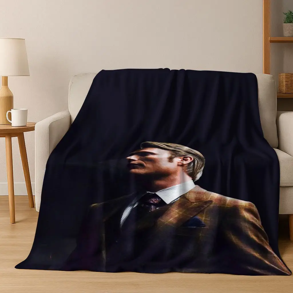 26 Style Mads Mikkelsen Sexy Man Art Flannel Blanket,Cozy Soft Throw Blanket for Home Bedroom Bed Sofa Picnic Cover Gift Kids - view 4