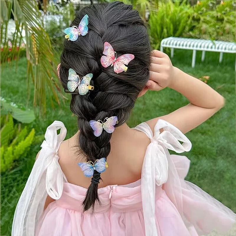 Children\'s Cute Butterfly Hairpins Sweet Colorful Hair Clips Headwear Korean Rhinestone Barrettes for Baby Girl Hair Accessories