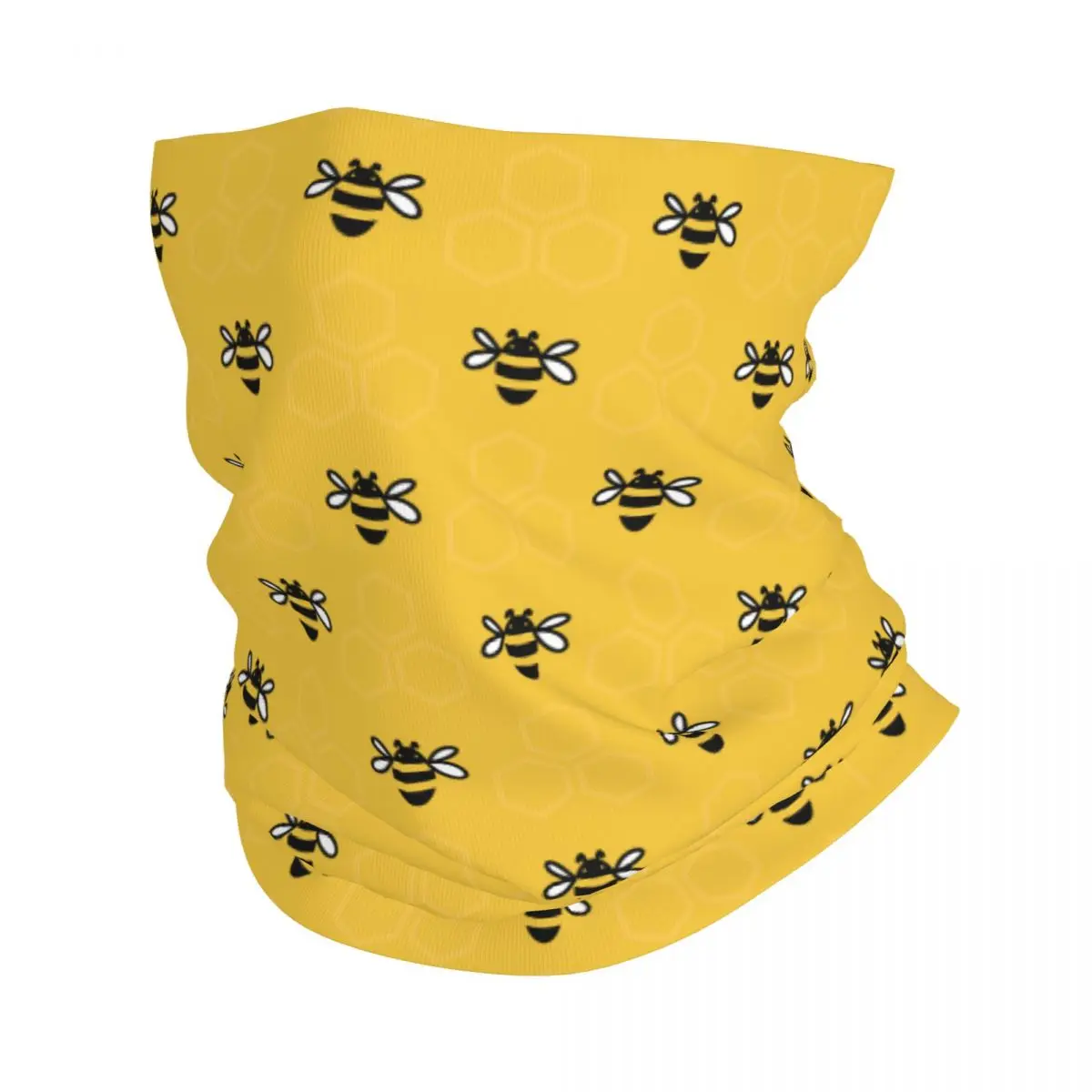 Bee Yellow Cartoon Bandana Neck Cover Printed Balaclavas Wrap Scarf Multi-use Headband Fishing for Men Women Adult Winter