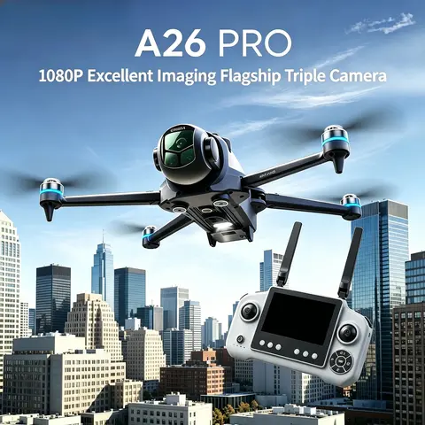 Original A26 Pro GPS Drone 4K HD Excellent Imaging Flagship Triple Camera FPV Brushless Obstacle Avoidance Foldable Quadcopter
