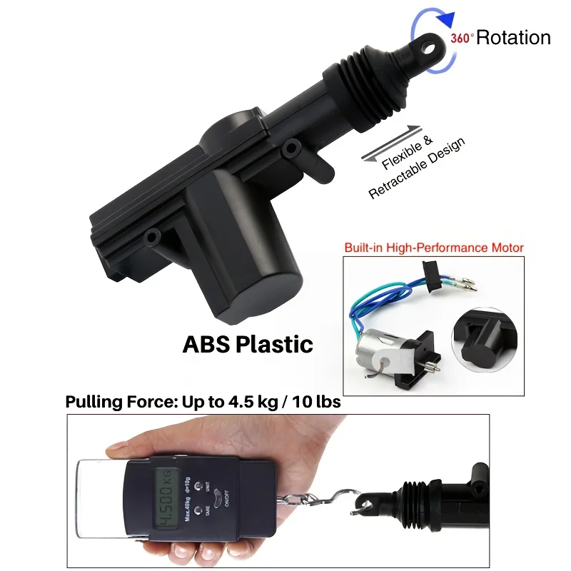 Universal 12V Car Central Locking System Remote Control Keyless Entry Kit with Actuator Motor and Mechanical Keys