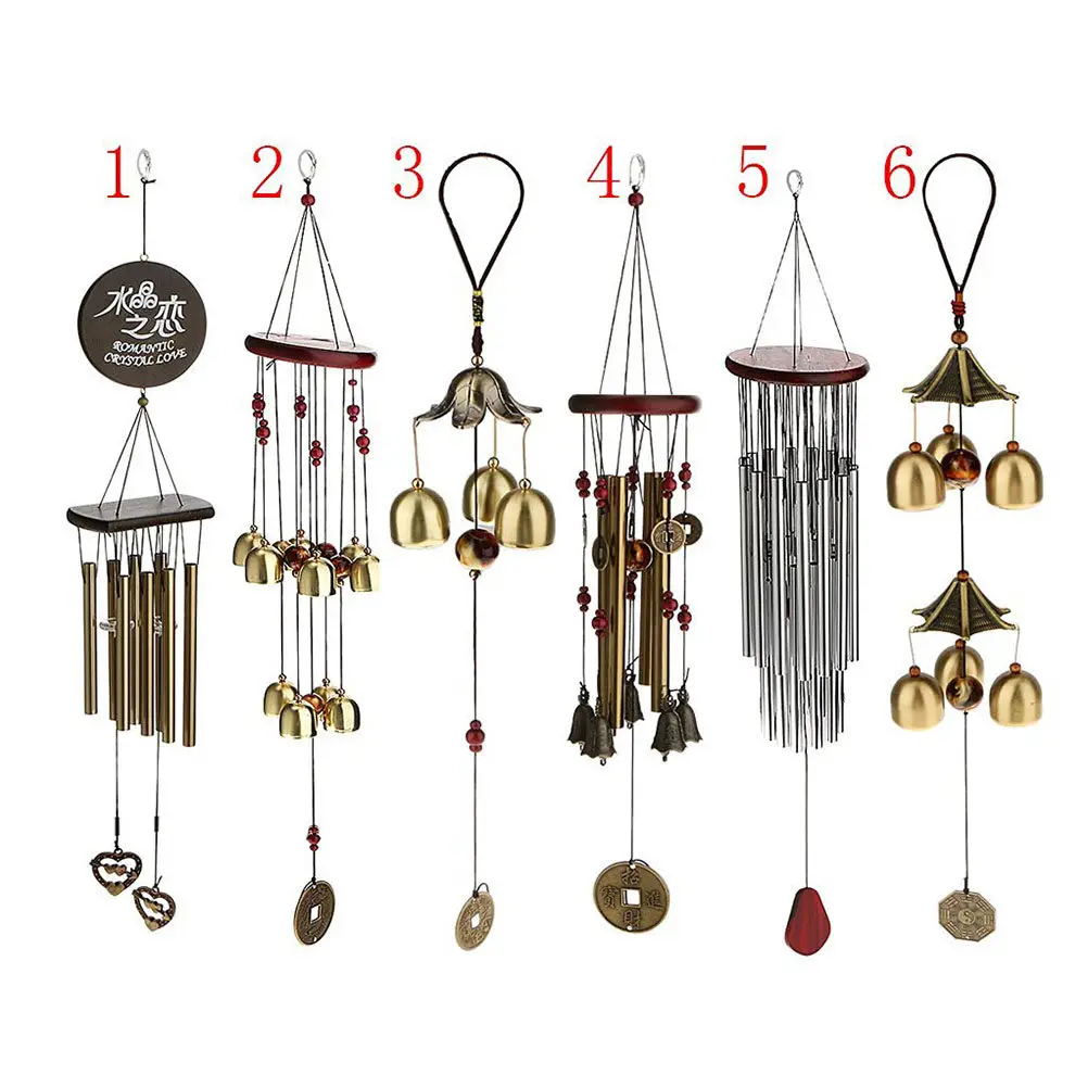 

Элегантный бронзовый ветряной колокольчик, металлическая трубка, подвесное украшение для сада, фэн-шуй, удача, декор для дома, офиса, балкона, идея для подарка