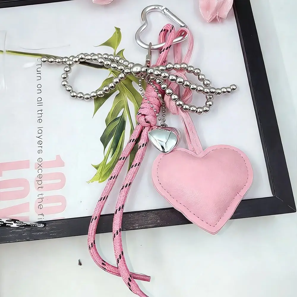 

Fashion Bag Charms Tassel Love Heart Pendant Handmade Y2K Bowknot Keychain Beads Bow Keyring Backpack Hanging Decoration