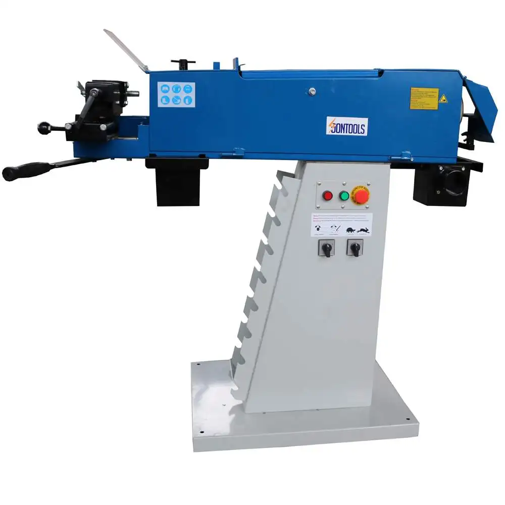 Industrial Belt Grinder, Wheel Metal Belt Sander with Cast Iron Base, Grinds at angle