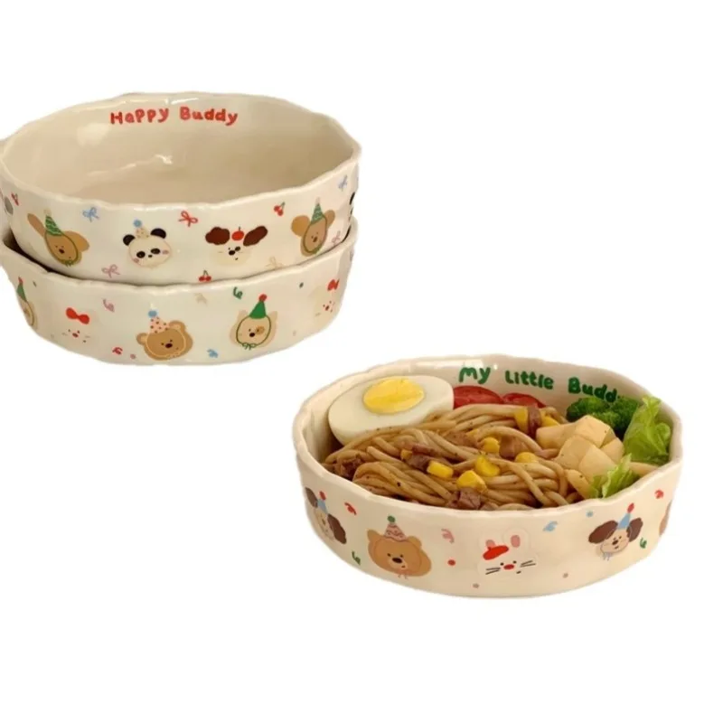 

hand-squeezed ceramic deep plate, cute cream-colored matte pasta plate, salad, breakfast plate, fruit , vegetable