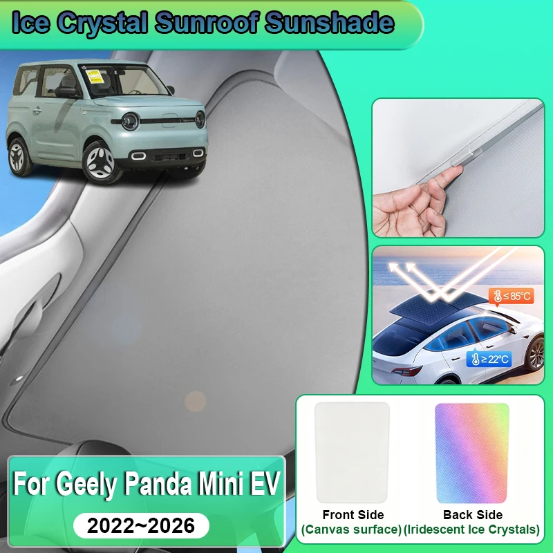 Sunroof Sunshade For Geometry M2 Geely Panda Mini EV Car 2022~2026 2025 Ice Crystals Sun Roof Shades Skylight Covers Accessories