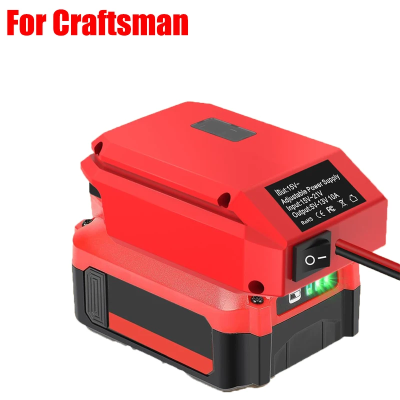 Adjustable Voltage Regulator Power Adapter 18V To 12V Step-Down Converter for Makita/Milwaukee/Bosch/Craftsman 18/20V Batteries
