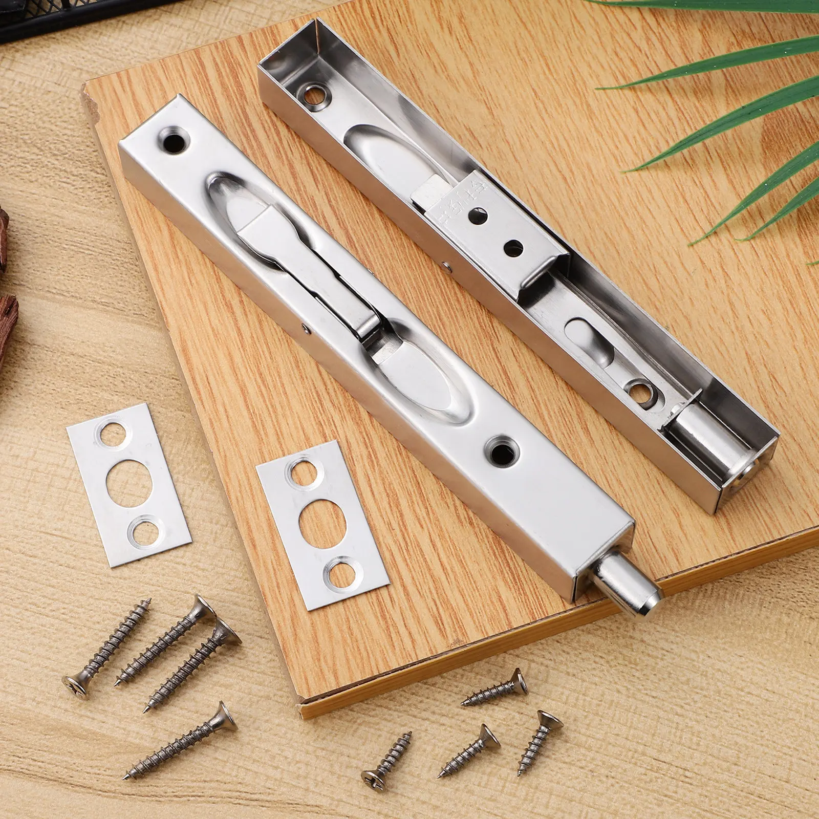 2 Sets Door Lock Double Latch Bolt Flush Bolts for French Doors Latches Indoor Slide