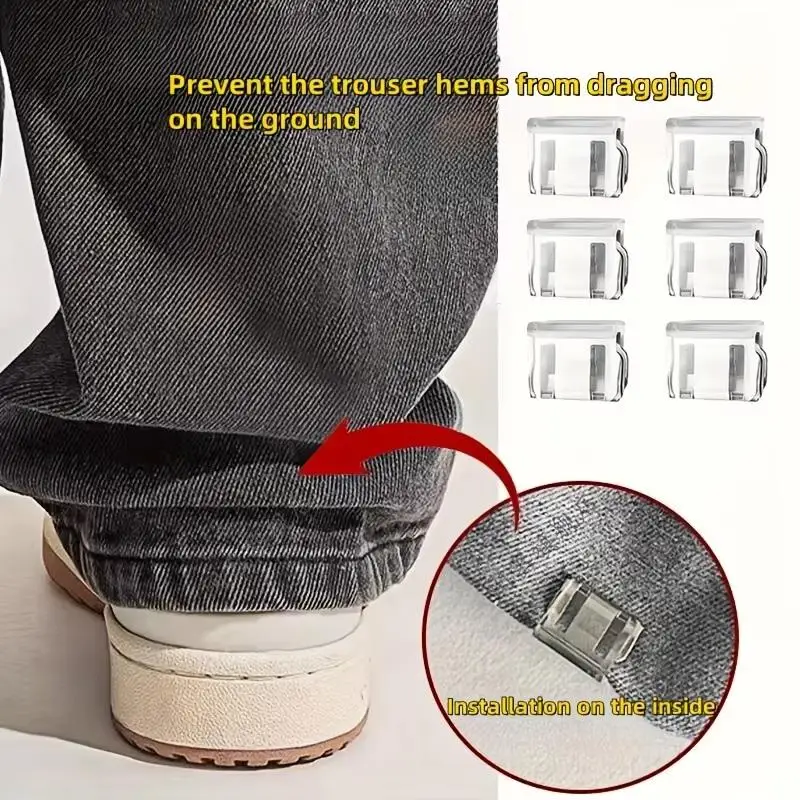 2-10pcs Multi-Function Leg Edge Clips Invisible Trouser Legs Fixing Clips For Instant Shortening,Transparent And Decorative