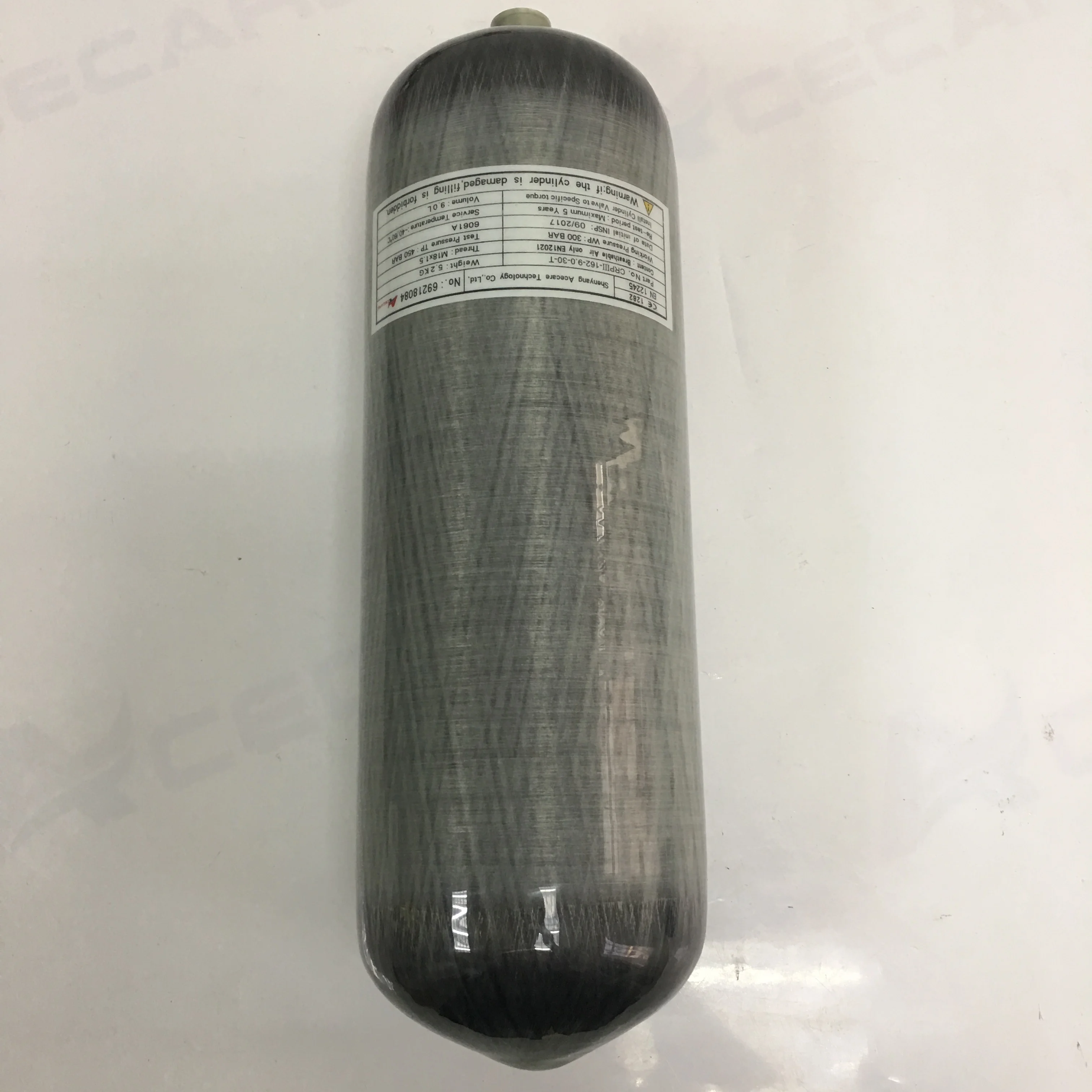 ACECARE 9L CE 300bar 4500psi 30mpa Hpa respirazione Scuba Tank/Bottle cilindro in fibra di carbonio M18 * 1.5 per immersioni e sicurezza antincendio