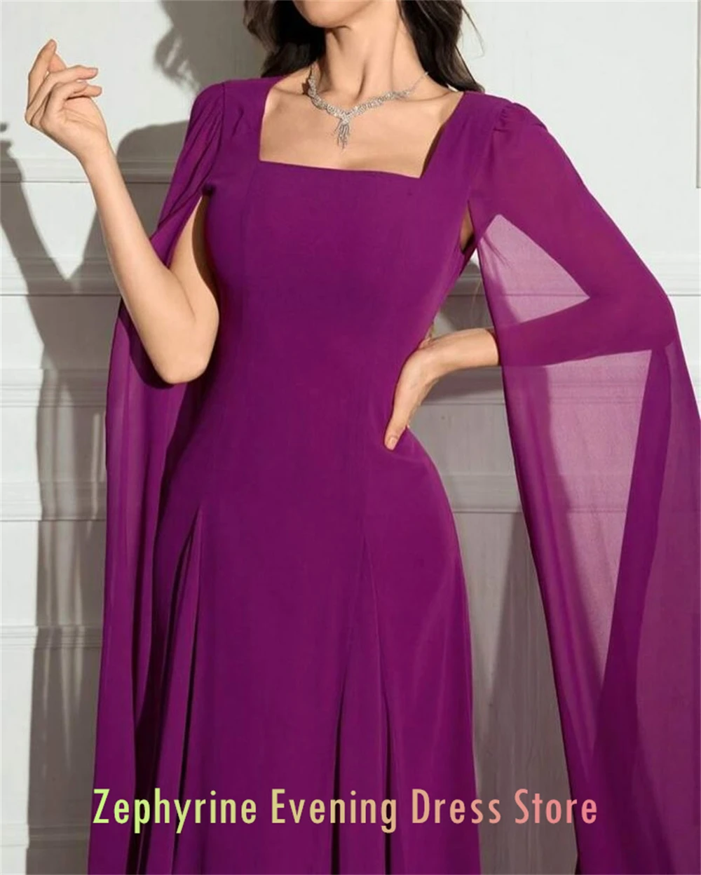 فستان سهرة جيرسي بسيط مخصص أنيق بياقة مربعة فساتين العودة للوطن كلاسيكية سويب تراين فساتين مناسبة خاصة