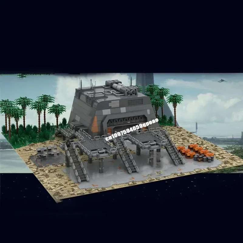 New Famous Star Battle Movie Moc Armored Bunker with Landing Platform Model Custom Puzzles Diy Creative Ideas  Toys Gifts