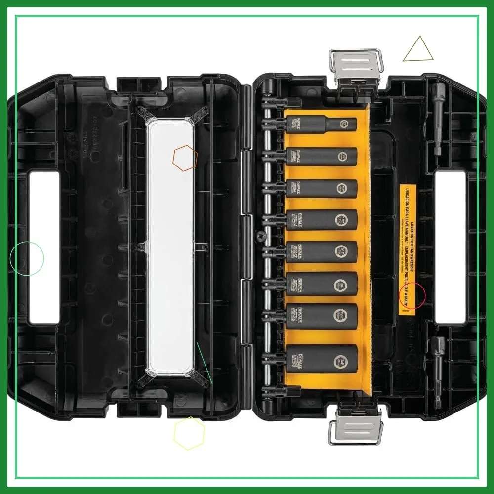 

Набор ударных головок 3/8 дюйма, SAE, 10 предметов для прочных работ и плотных помещений