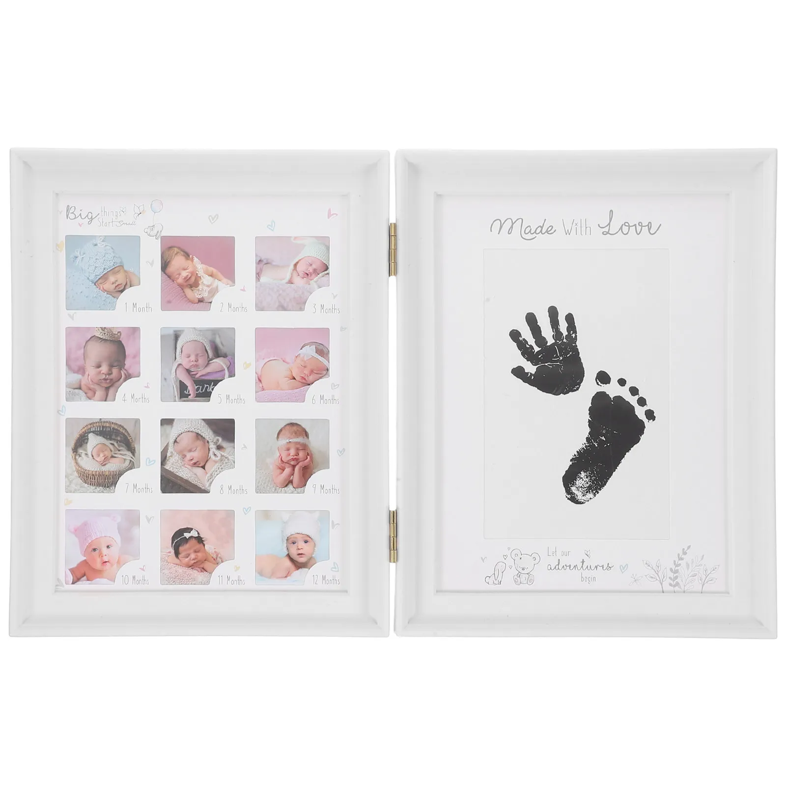 Picture Frame Photo Holder Handprint Footprint Commemorative Gift for Shower Birthday Christmas