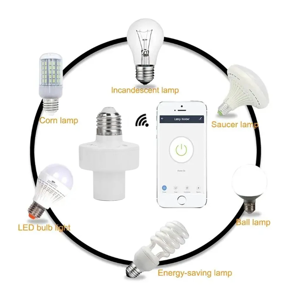 Adattatore per lampadina intelligente portalampada E27 bocca a vite testa della lampada a induzione Radar Wireless per Garage corridoio scala