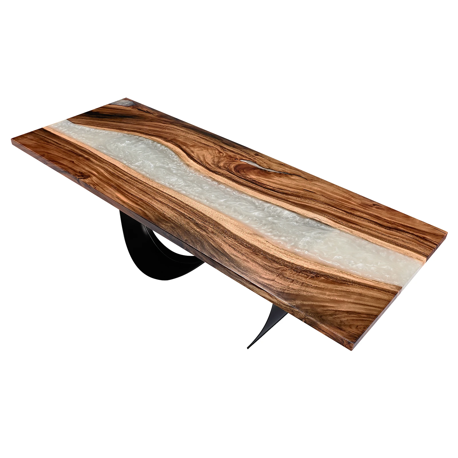 ⅹ-  Comedor Moderno Modern Wooden Rectangular River Epoxy Resin Dining Table&