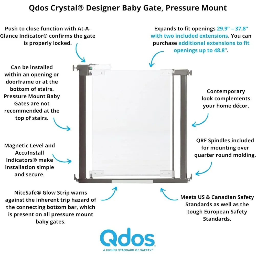 Imagem -03 - Crystal Baby Safety Gate Meets Touch Normas Europeias Design Moderno e Untangled