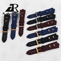 Rubber Watches Accessories for BVLGARI/Bulgari Watch Strap 25*8mm Silicone Convex Belt Men Black Pin Buckle Waterproof Watchband