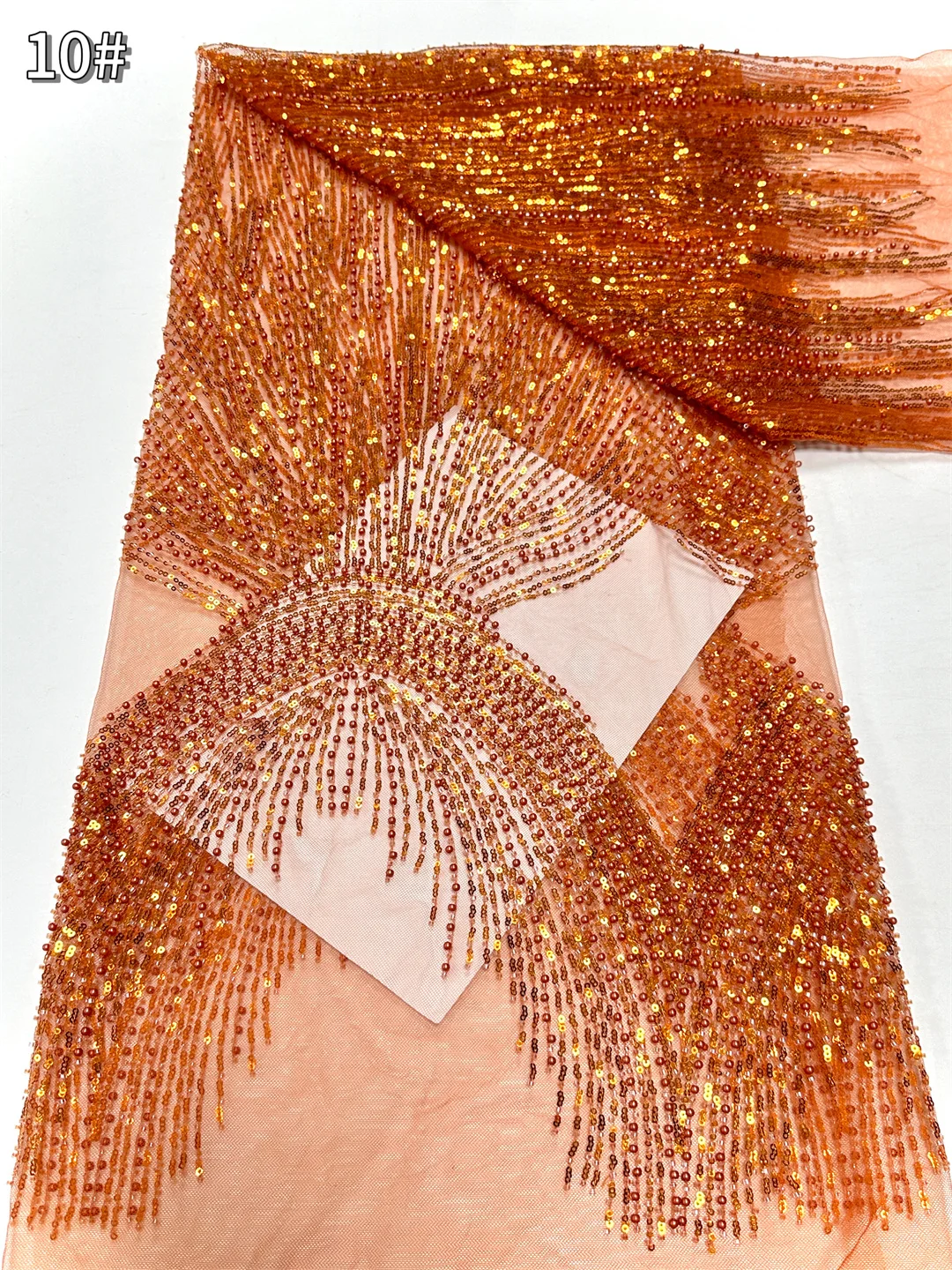 

New African French Nigerian 2025 New High End Tulle Lace Fabric With Beads Sequins Flower for Wedding Party Bride Sewing Dress