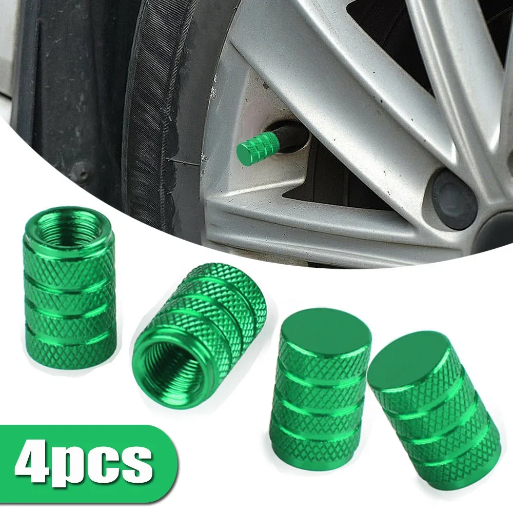 4pcs New Green Aluminum Metal Wheel Tire Valve Caps Dust Cover For AUDI BMW VW Mazda Ford Toyota Nissan Hyundai Car Styling